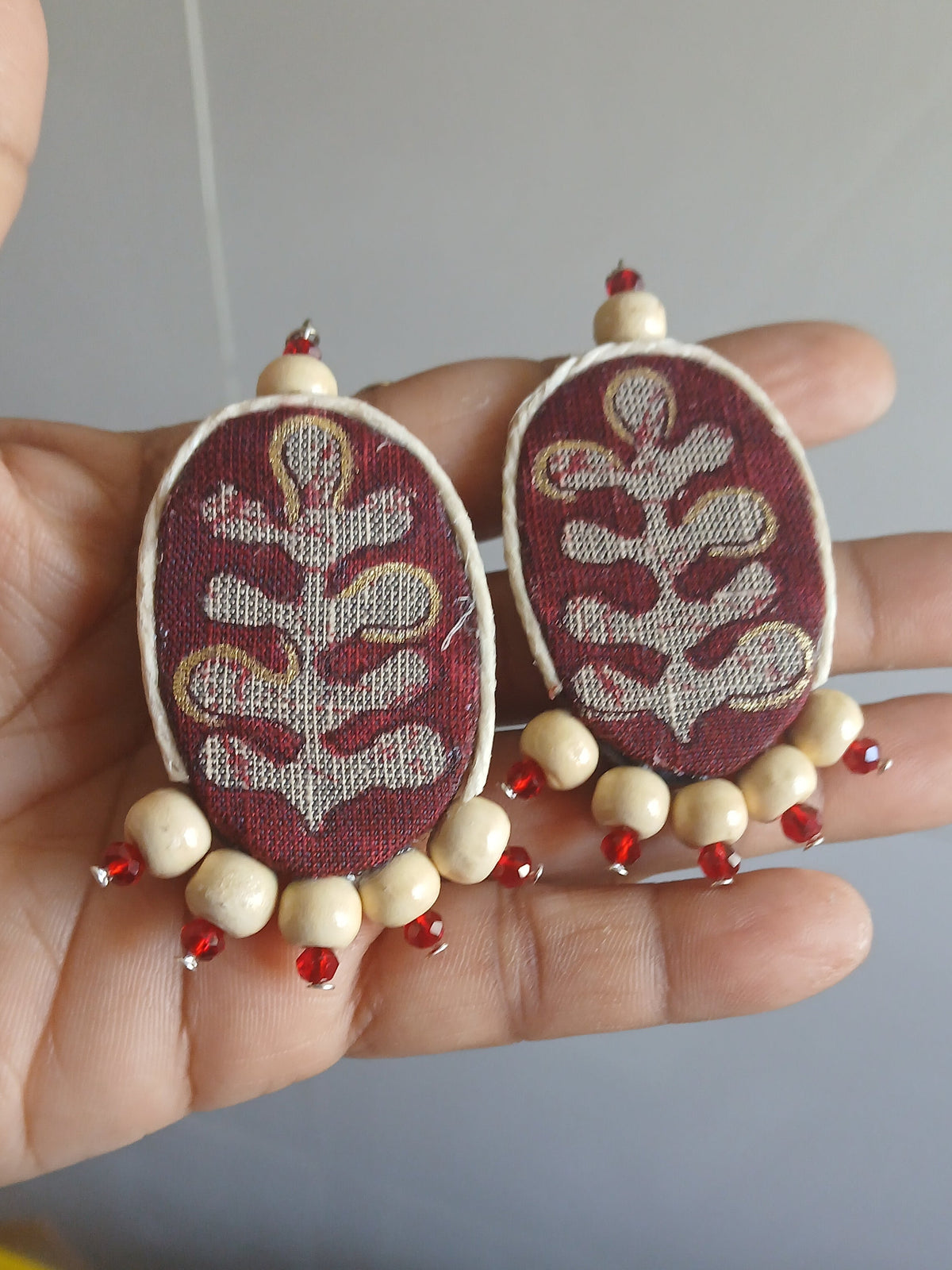 Maroon Statement Earrings