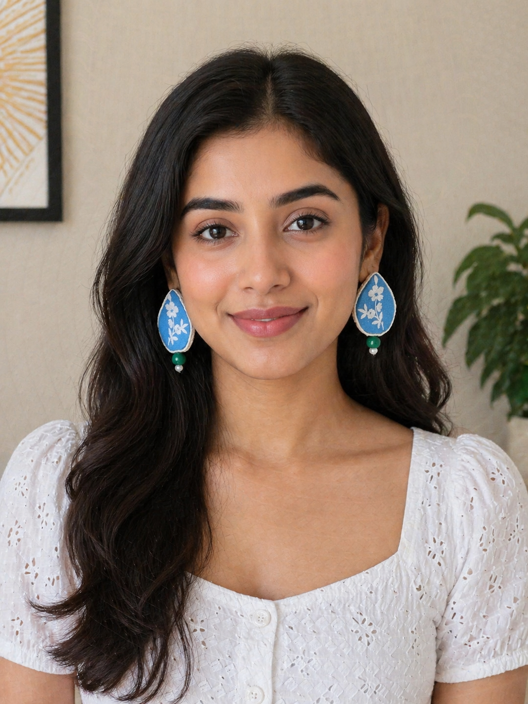 Blue Fabric daily wear Earring