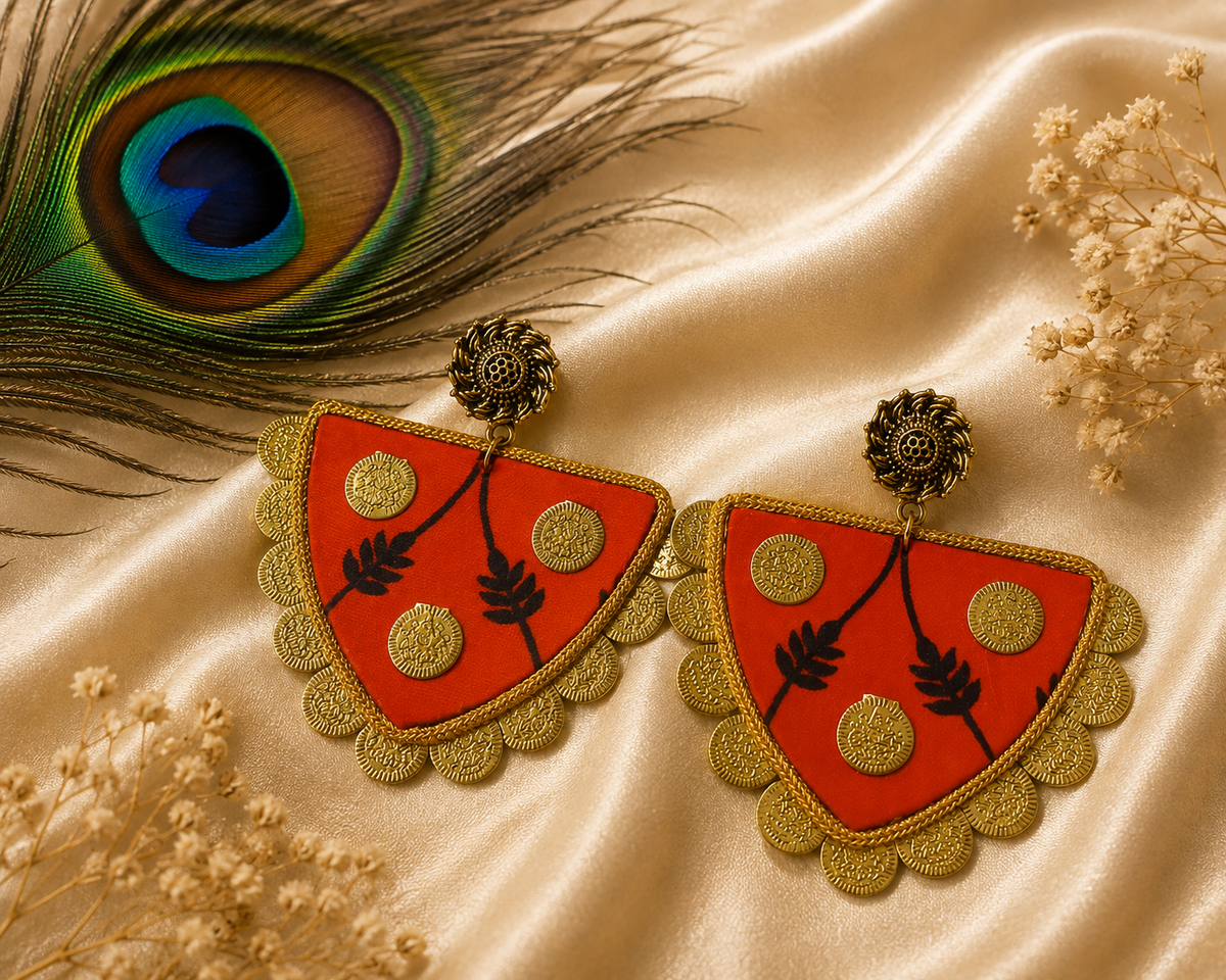 Festive Red Chandbali Earring