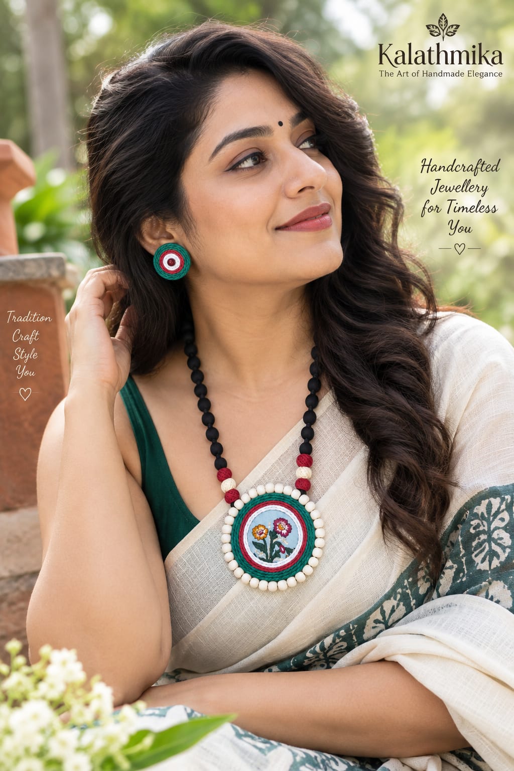 Floral Beaded Necklace Set