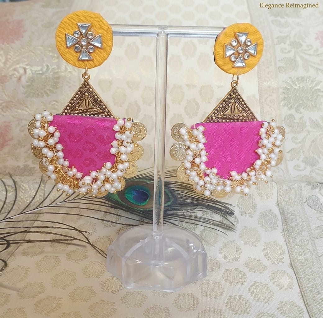 Festive Yellow and Pink combo earring