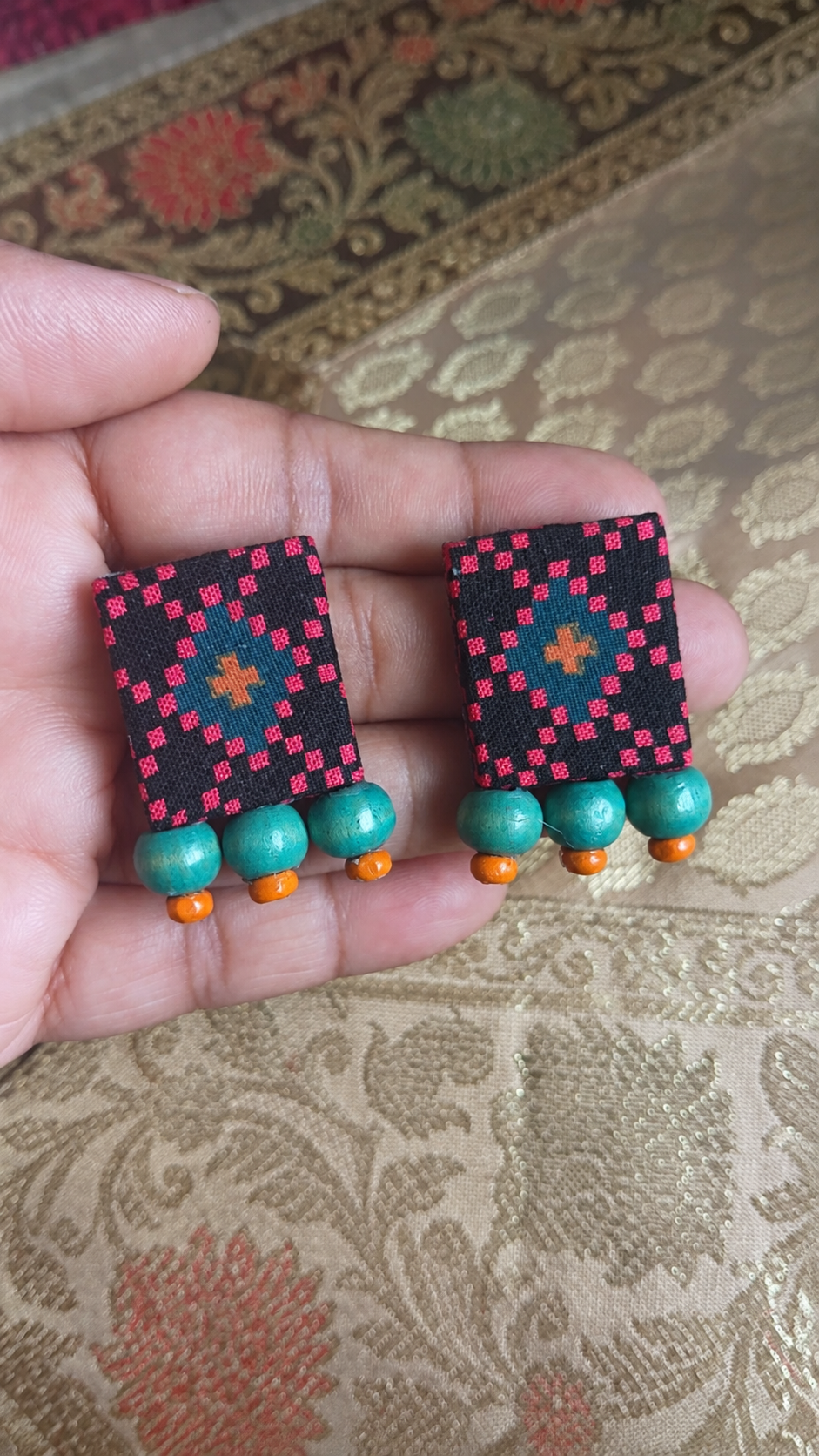 Pink and Black Mini Stud
