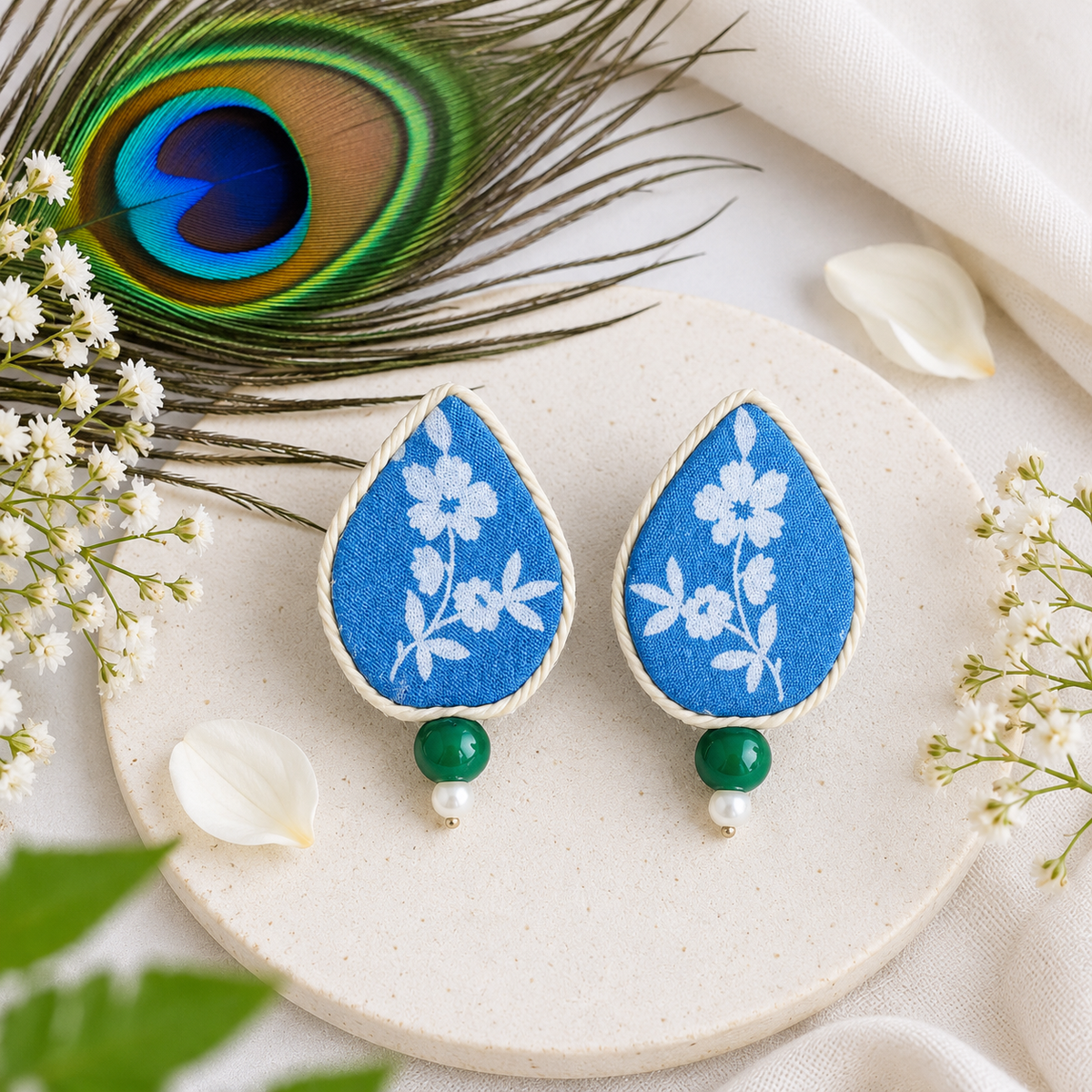 Blue Fabric daily wear Earring
