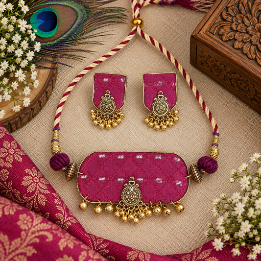 Maroon Choker Set