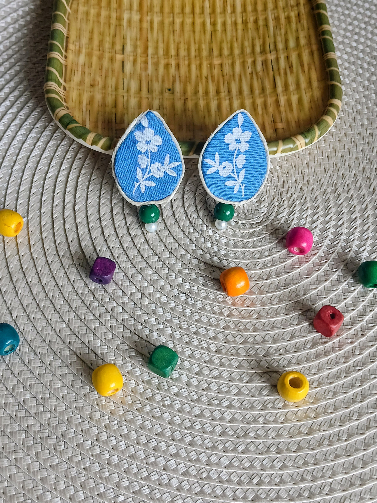 Blue Fabric daily wear Earring