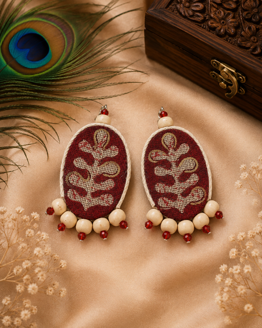 Maroon Statement Earrings