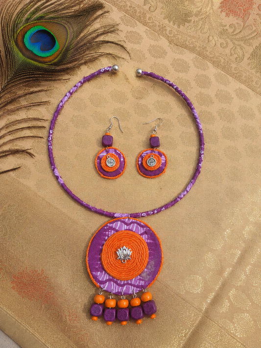 Purple and Orange Hasli Set