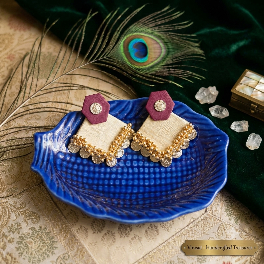 Festive Red and Gold combo Earring