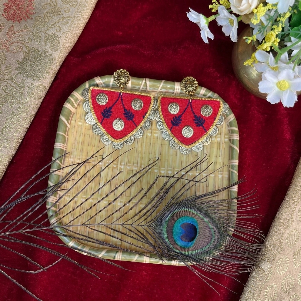 Festive Red Chandbali Earring