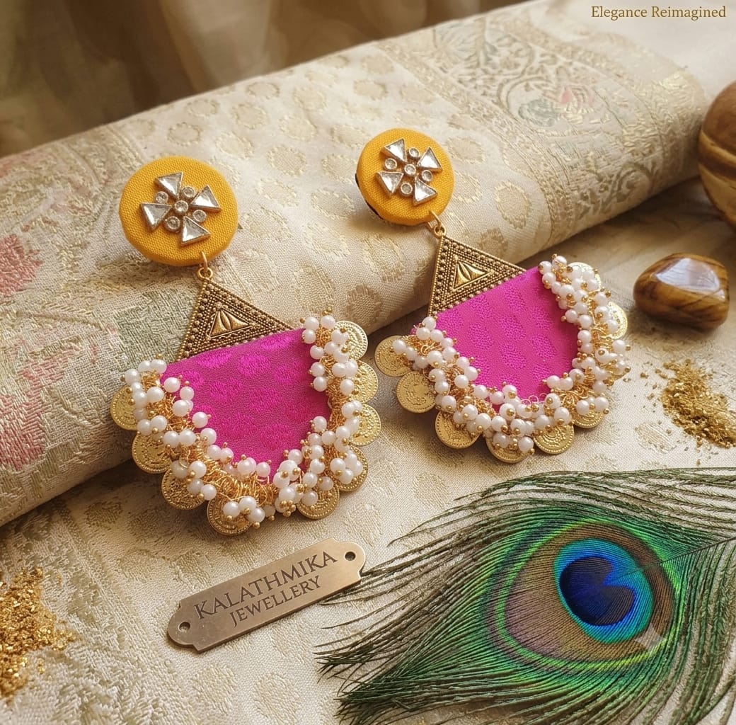 Festive Yellow and Pink combo earring