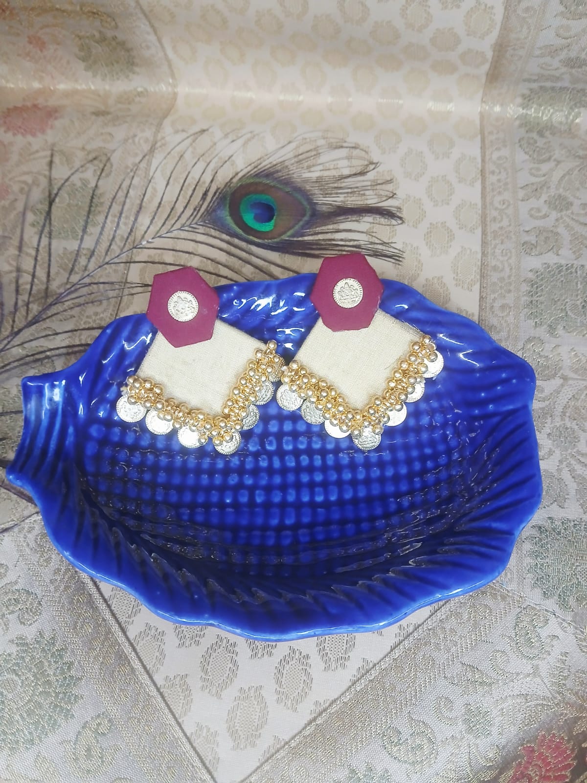 Festive Red and Gold combo Earring