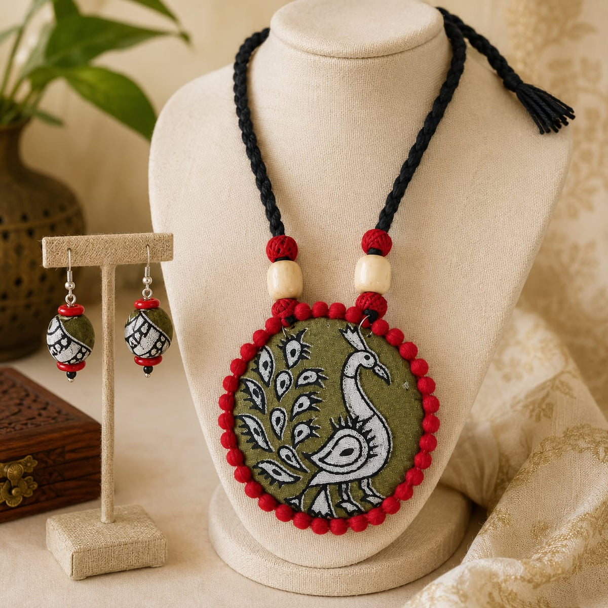 Peacock Print Boho Set